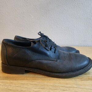 Ernesto Dolani Shoes Womens Size 37 Black Leather Handmade Italy Lace Up Derby